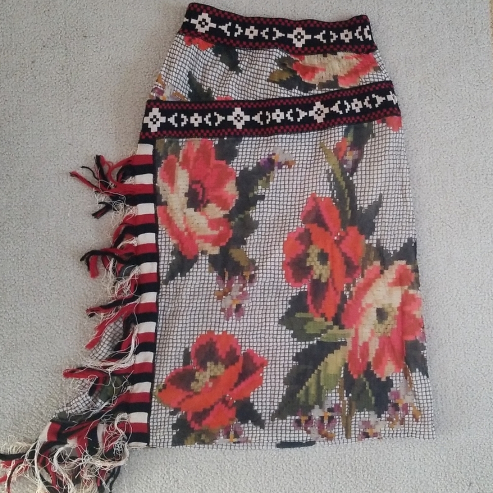 Jean Paul Gaultier Floral Asymmetric Skirt.